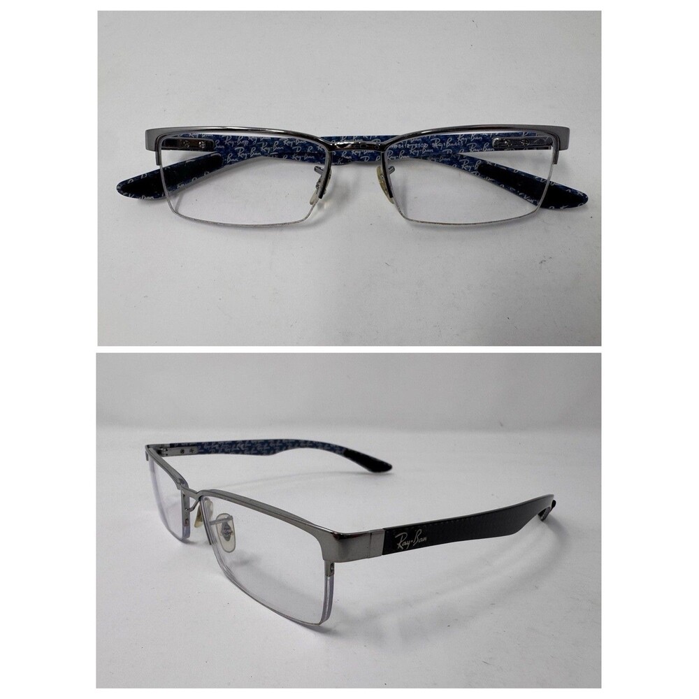 Ray-Ban RB8412 2502 Gunmetal Blue Carbon Fiber Eyeglass Frames 54-17-145 (A)